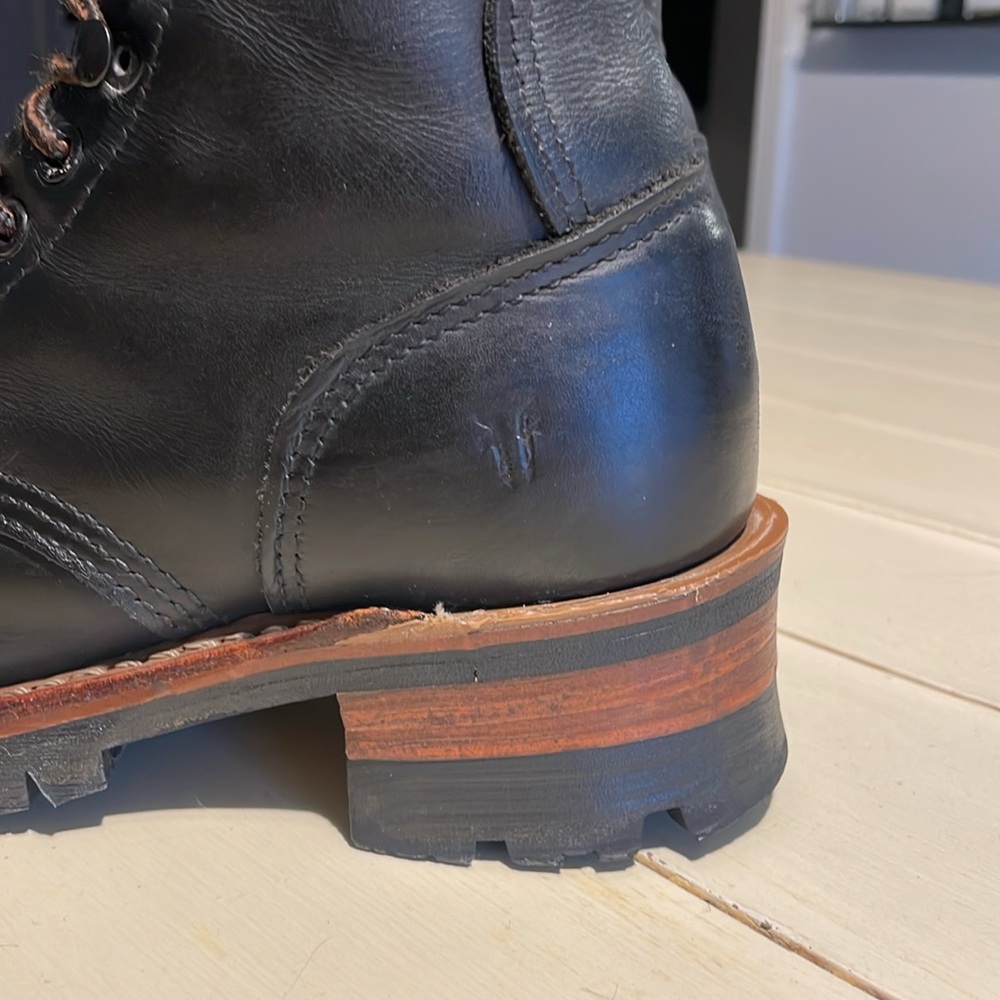 Frye Black Leather Logger Boots - Picture 8 of 10
